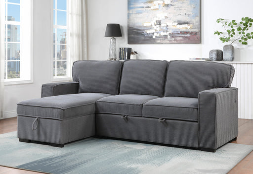 Global Furniture U0203 Light Grey Reversible Pull Out Sofa Bed