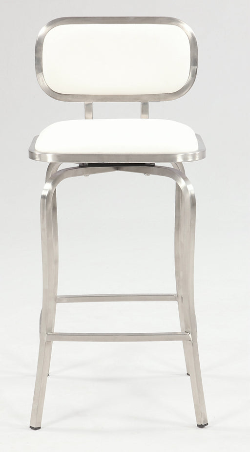 Chintaly 1192 Modern Counter Height Stool w/ Memory Swivel - White