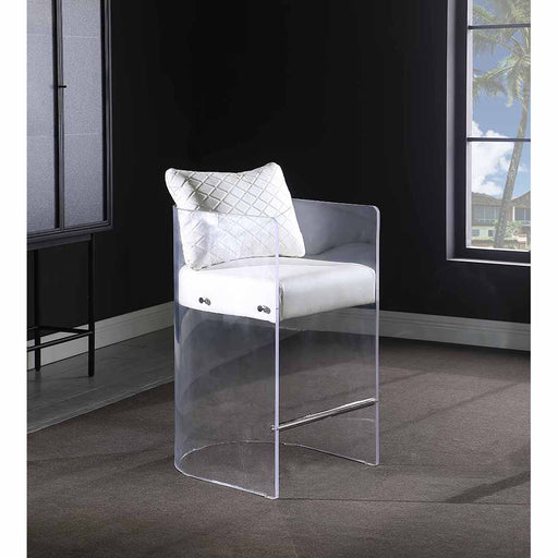 Chintaly 1210-CS Counter Height Stool w/ Solid Curved Acrylic Frame